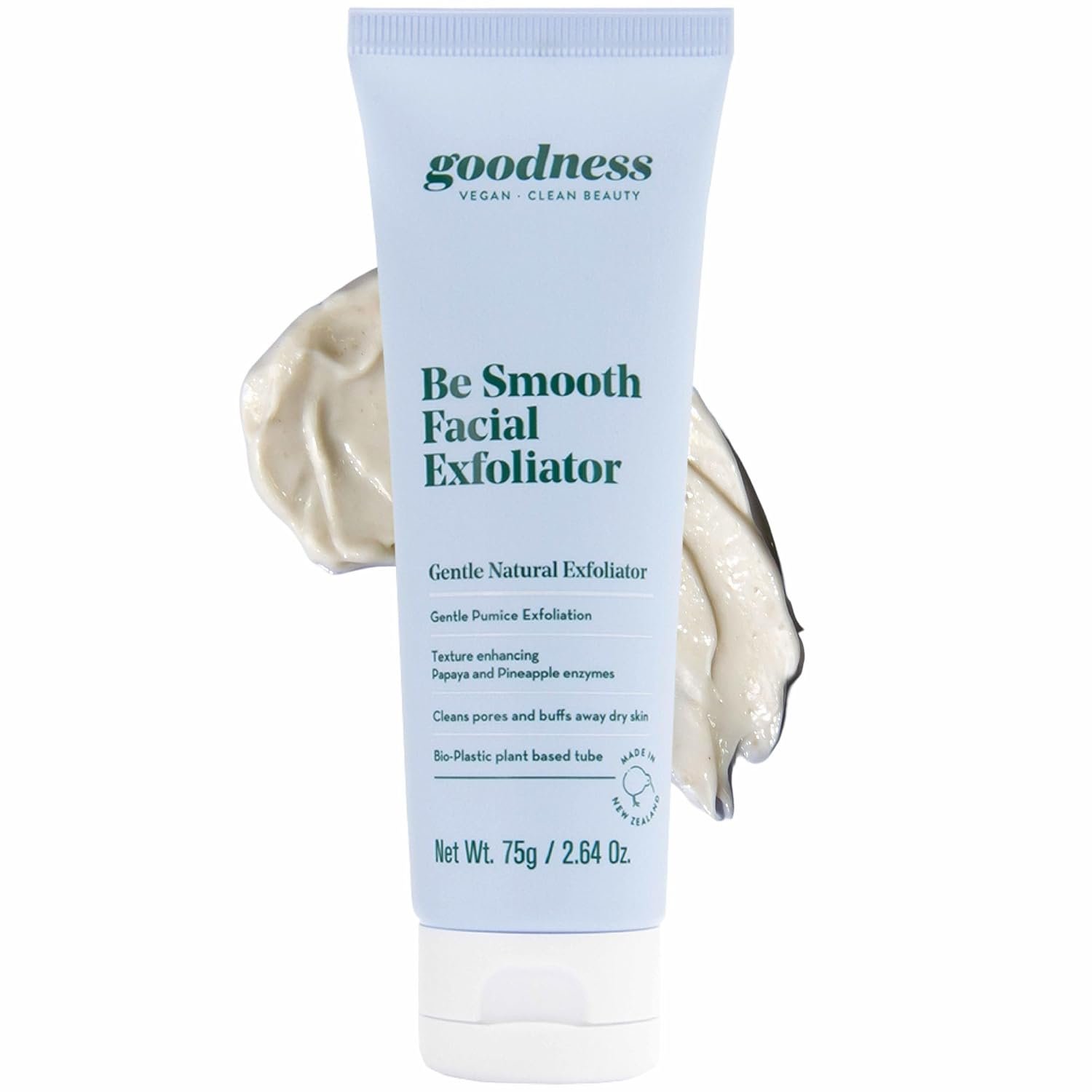 Goodness Be Smooth Facial Exfoliator – Enzyme Face Scrub with Papaya, Pineapple & Pumice – Gentle Exfoliating Vegan Scrub for Dull Skin – 2.64 oz