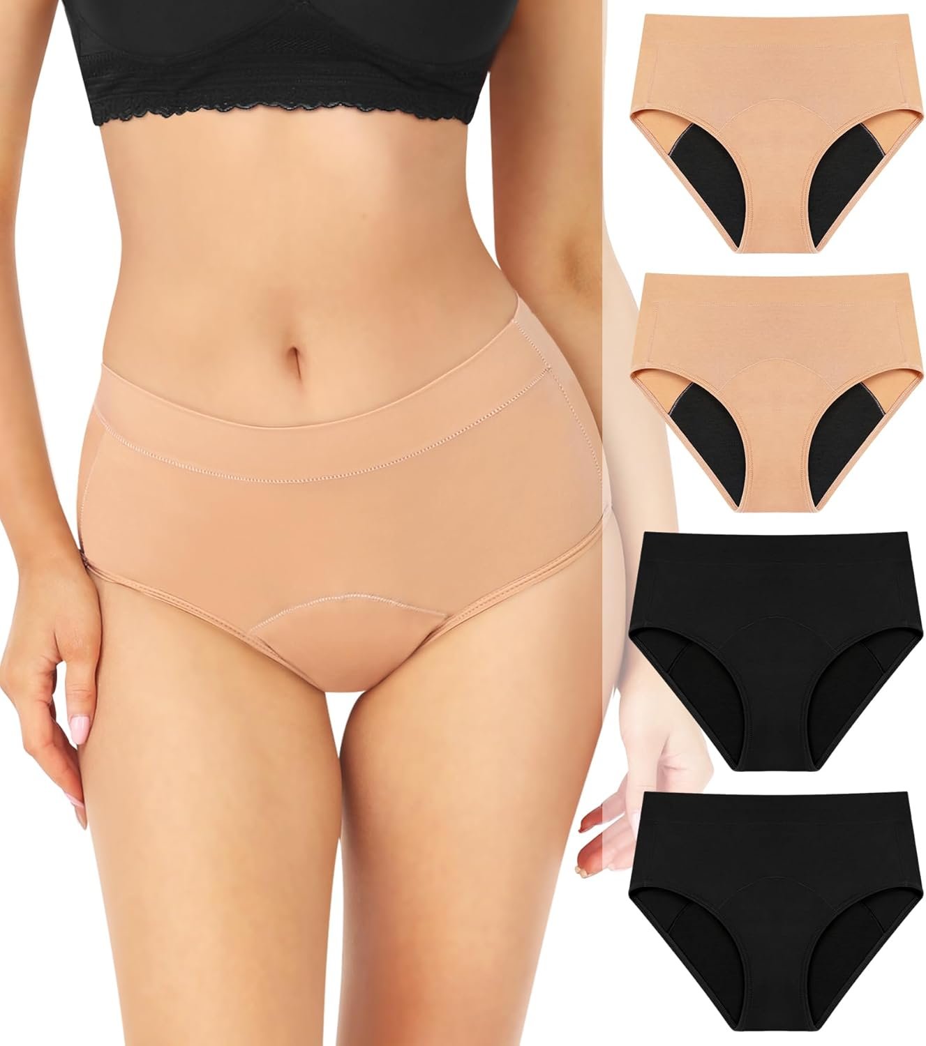 Period Underwear for Women Heavy Flow, High Absorbency Leakproof Panties Postpartum Menstrual Incontinence Underwear