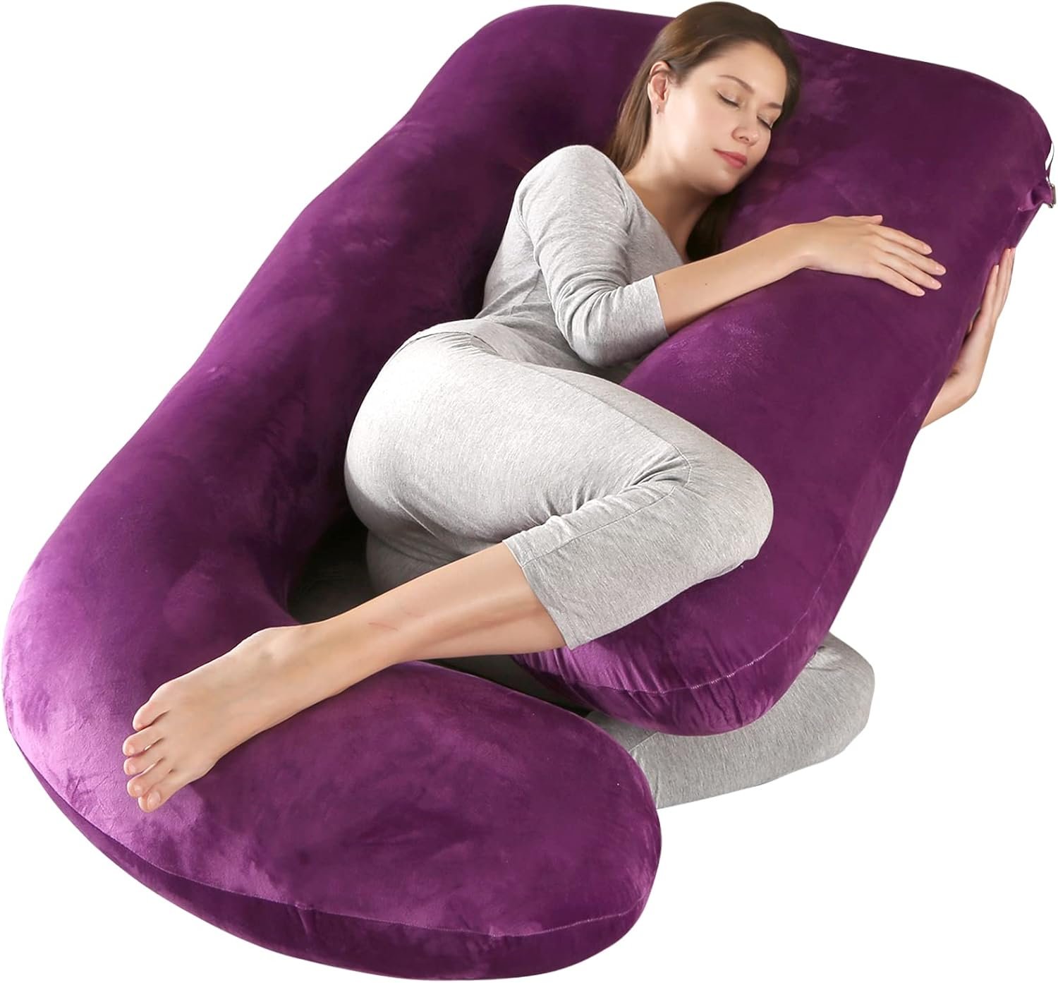 BATTOP Pregnancy Pillows for Sleeping,Full Body Pillow for Pregnancy Women with Removable Cover,Support for Back,HIPS,Legs,Belly,Must Have Maternity Pillow