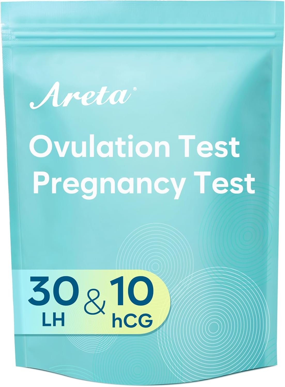 Areta Ovulation & Pregnancy Test Strips: 30 Ovulation Strips & 10 Pregnancy Tests Combo Kit Blue | Accurate at-Home Fertility Tracker | Highly Sensitive Early Pregnancy Detection | 30 LH + 10 HCG