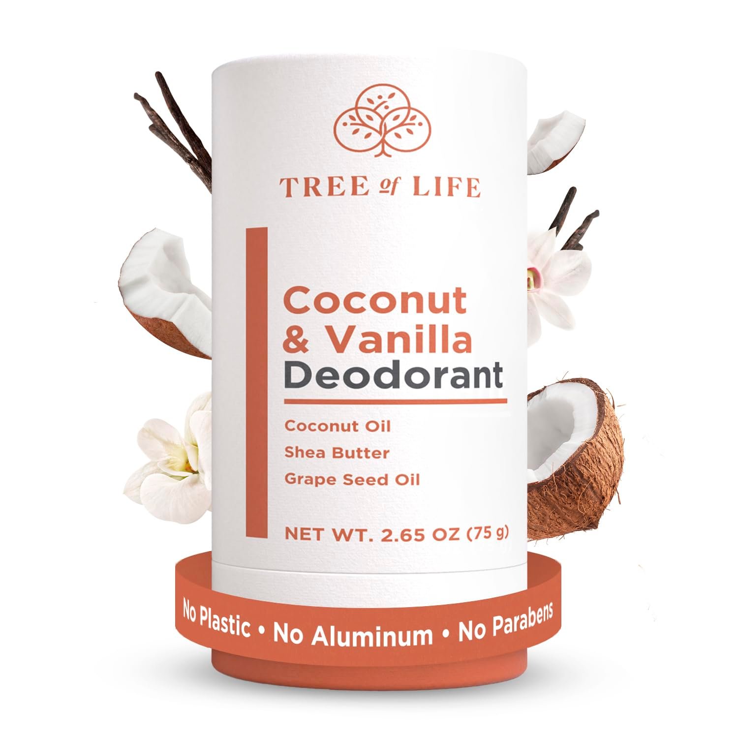 Coconut and Vanilla Aluminum Free Deodorant for Women – Nourishing Natural Ingredients, Soothing Scent, Smooth Glide with Shea Butter and Coconut Oil – Paraben Free (2.65oz)