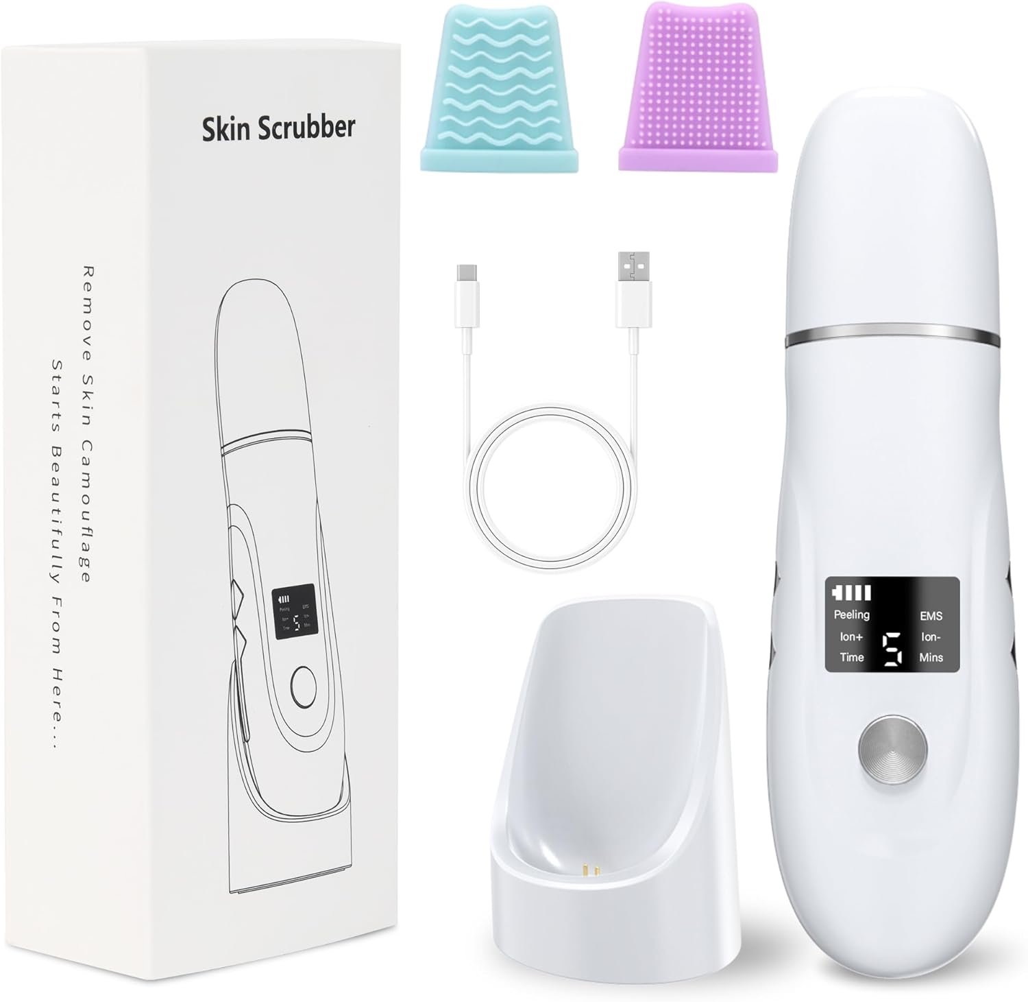 Face Spatula Blackhead Remover – 4 Modes Deep Cleansing Pore Extractor, Fast Charging Skin Scrubber for Women Facial Skincare Gift