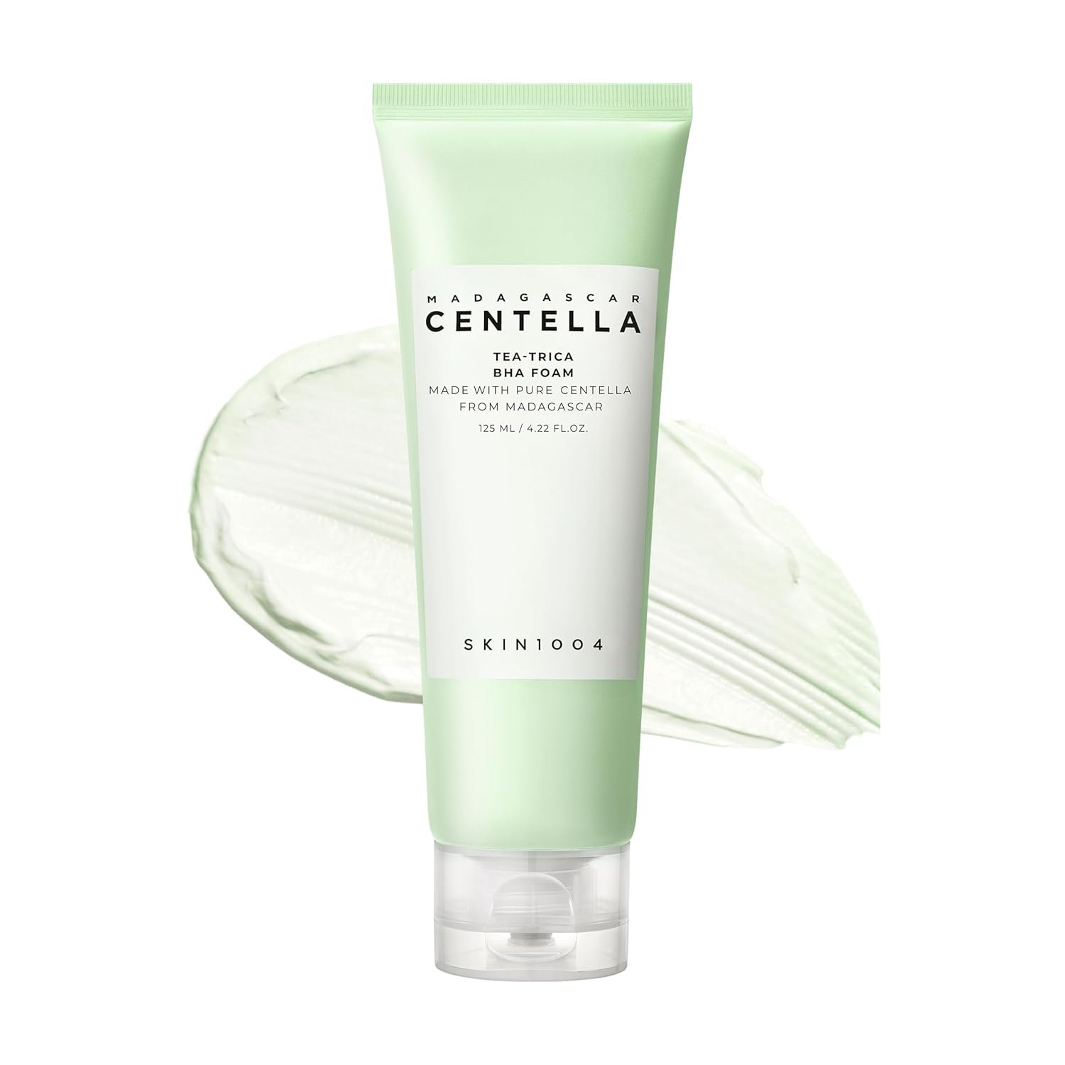 SKIN1004 Tea-Trica BHA Foam, Makeup Remover with Centella Asiatica & Tea Tree, Korean Face Cleanser for Oil & Sebum Balance, Cleansing Foam for Clearing Impurities, Korean Skin Care, 4.22 fl.oz /125ml