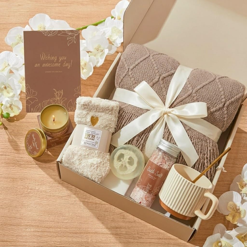 Get Well Soon Gift Basket – Self Care & Feel Better Care Package, Postpartum Thinking of You Box, Inspirational New Mom Gift for Women
