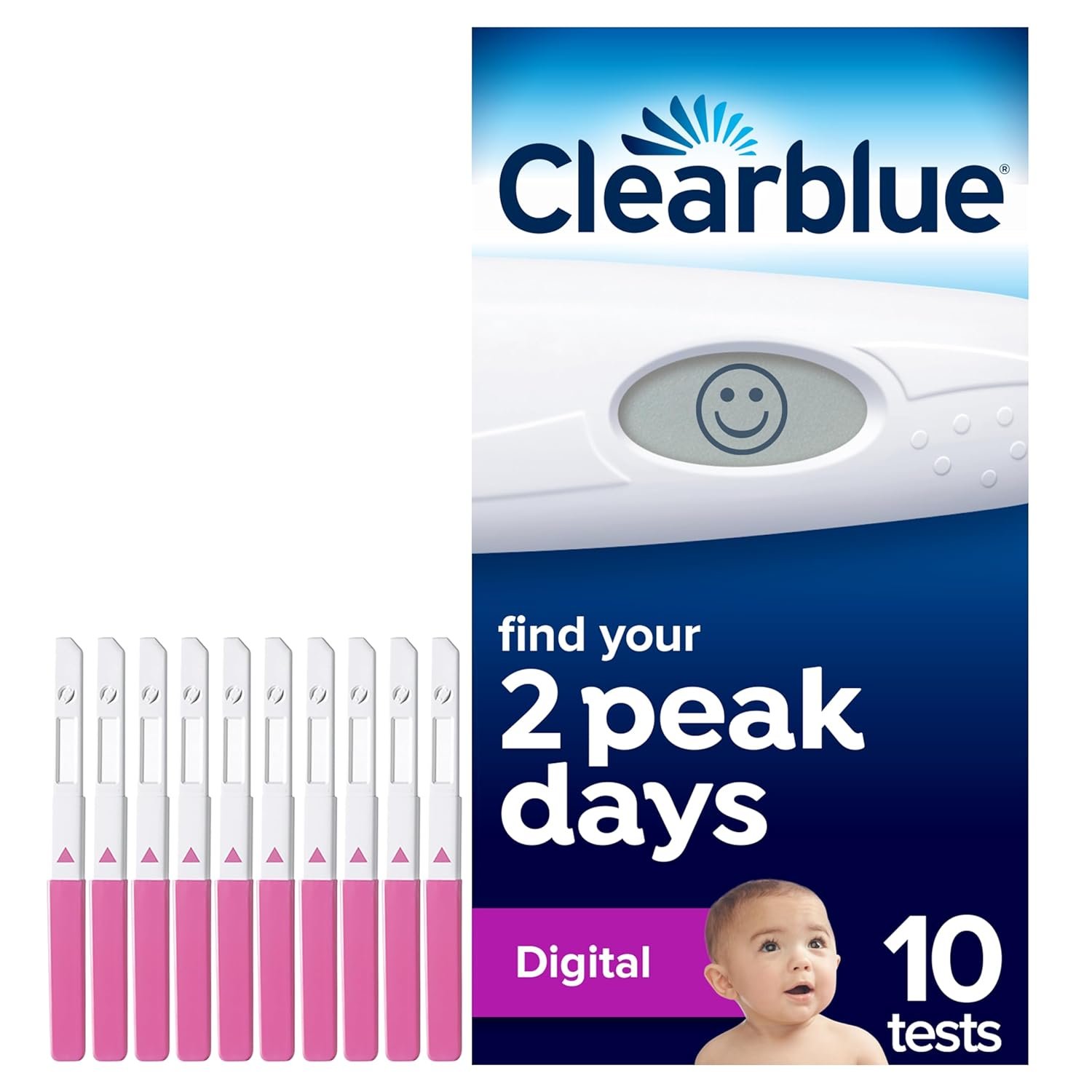 Clearblue Digital Ovulation Test–Pack of 10 Sticks