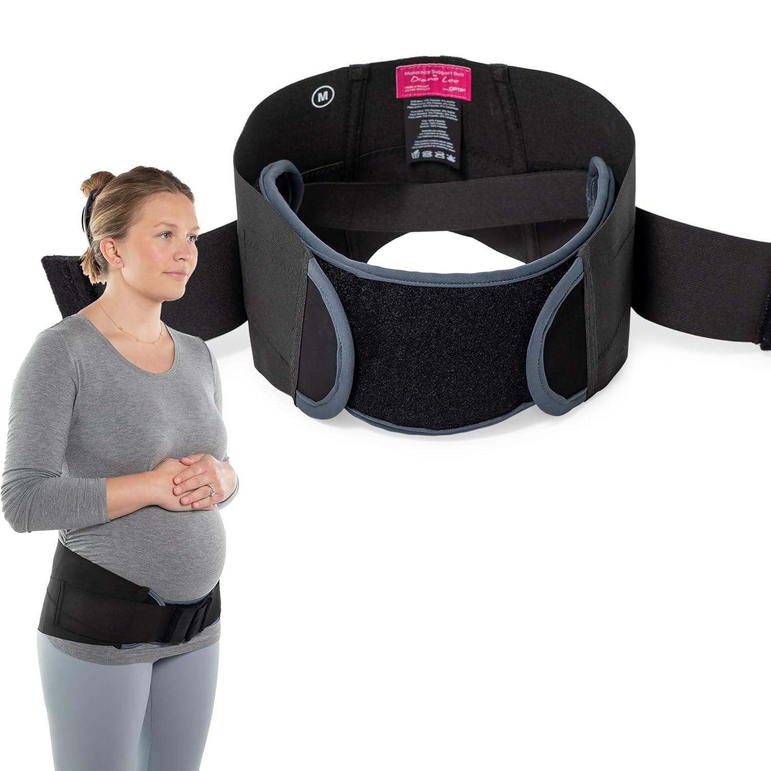 OPTP Maternity Support Belt by Diane Lee – Extra-Strong Targeted Compression Pregnancy Belts for Pelvic and Back Support During Pregnancy and/or Postpartum – (Size Large)