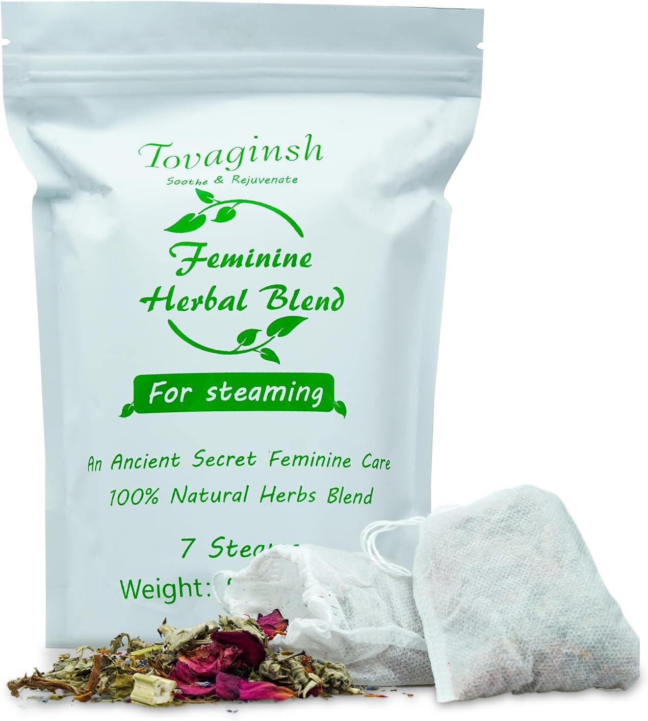 Yoni Herbs for Women Cleansing – Ph Balance and Rejuvenate for Women, 100% Natural V Steaming Herbs, Organic Herbal Blend, 7 Filter Bags Vaginal Herbs, 3.17oz