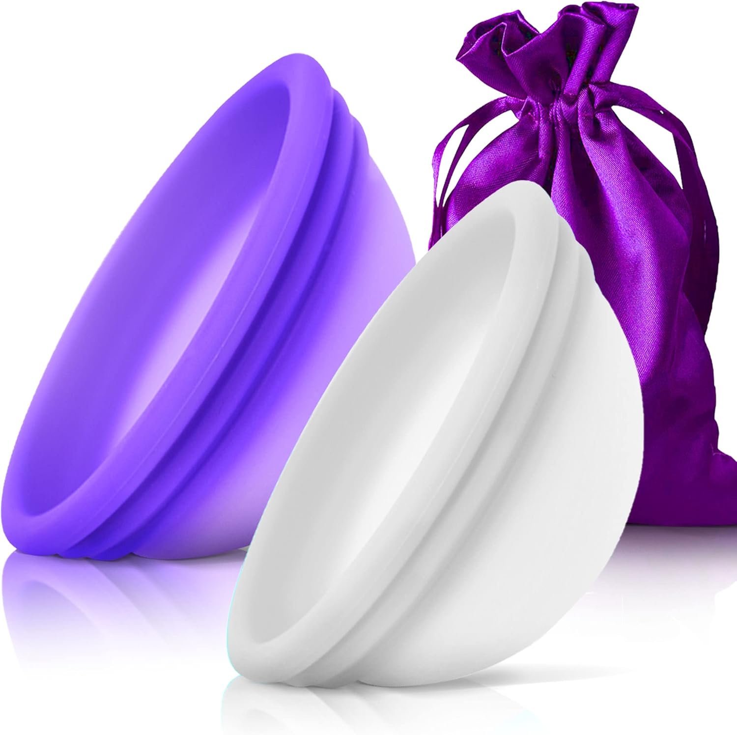 Reusable Menstrual Disc – Set of 2 Soft, Flexible Menstrual Discs for Women – Medical-Grade Silicone Period Cups for Leak-Free, Comfortable Protection – Eco-Friendly, Sustainable (2 Small)