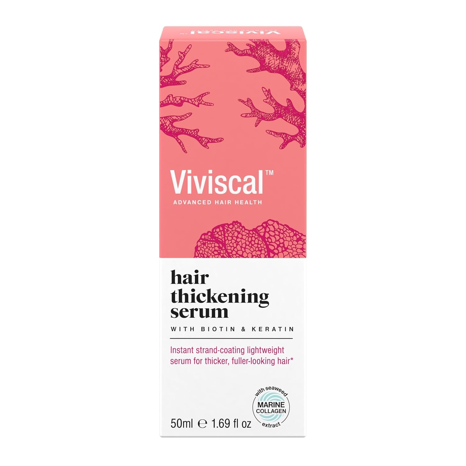 Viviscal Hair Thickening Serum, Instant Lightweight Leave-in Elixir for Thicker, Fuller Looking Hair, with Keratin & Biotin, 50ml (1.69 fl. oz.)