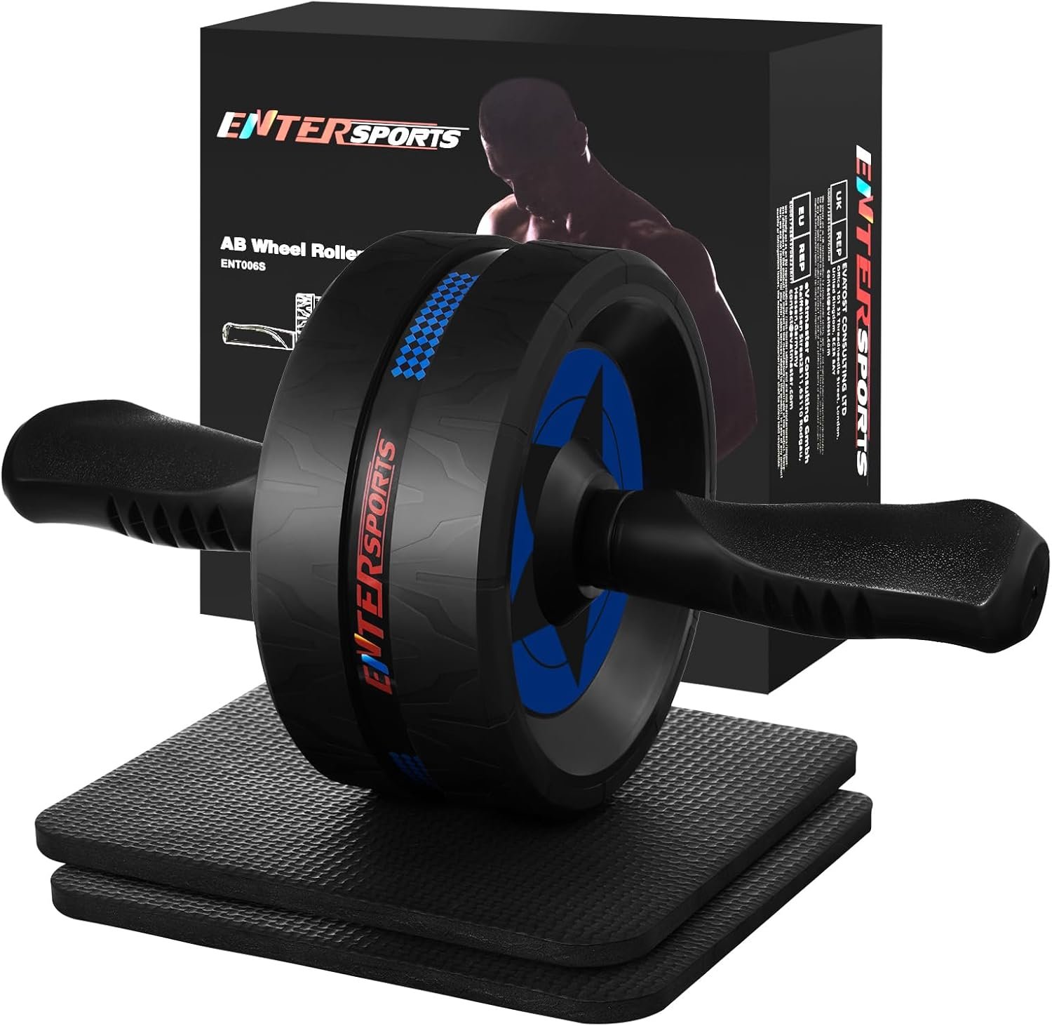 EnterSports Ab Roller Wheel for Abs Workout – Abdominal Exercise Equipment with 2 Knee Pads for Home Gym, Core Strength Training, Fitness Equipment for Men & Women
