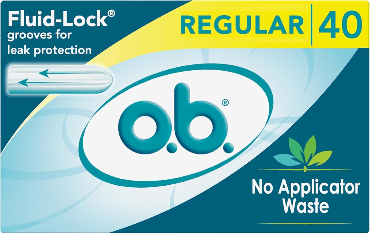 o.b. Tampons No Applicator, Fragrance-Free – 40ct | Applicator-Free Tampons Regular, Feminine Care, ob Tampon Regular, Period Products