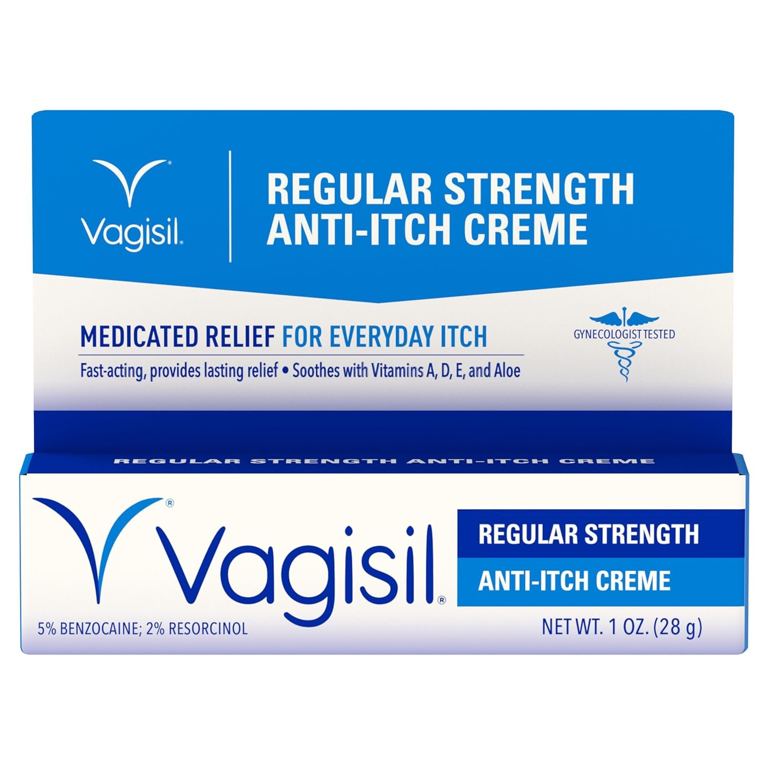 Vagisil Regular Strength Anti-Itch Feminine Cream for Women, Gynecologist Tested, Hypoallergenic, Fast-acting and Long-lasting Itch Relief, Vaginal Moisturizer Soothes and Cools, 1 oz (Pack of 1)