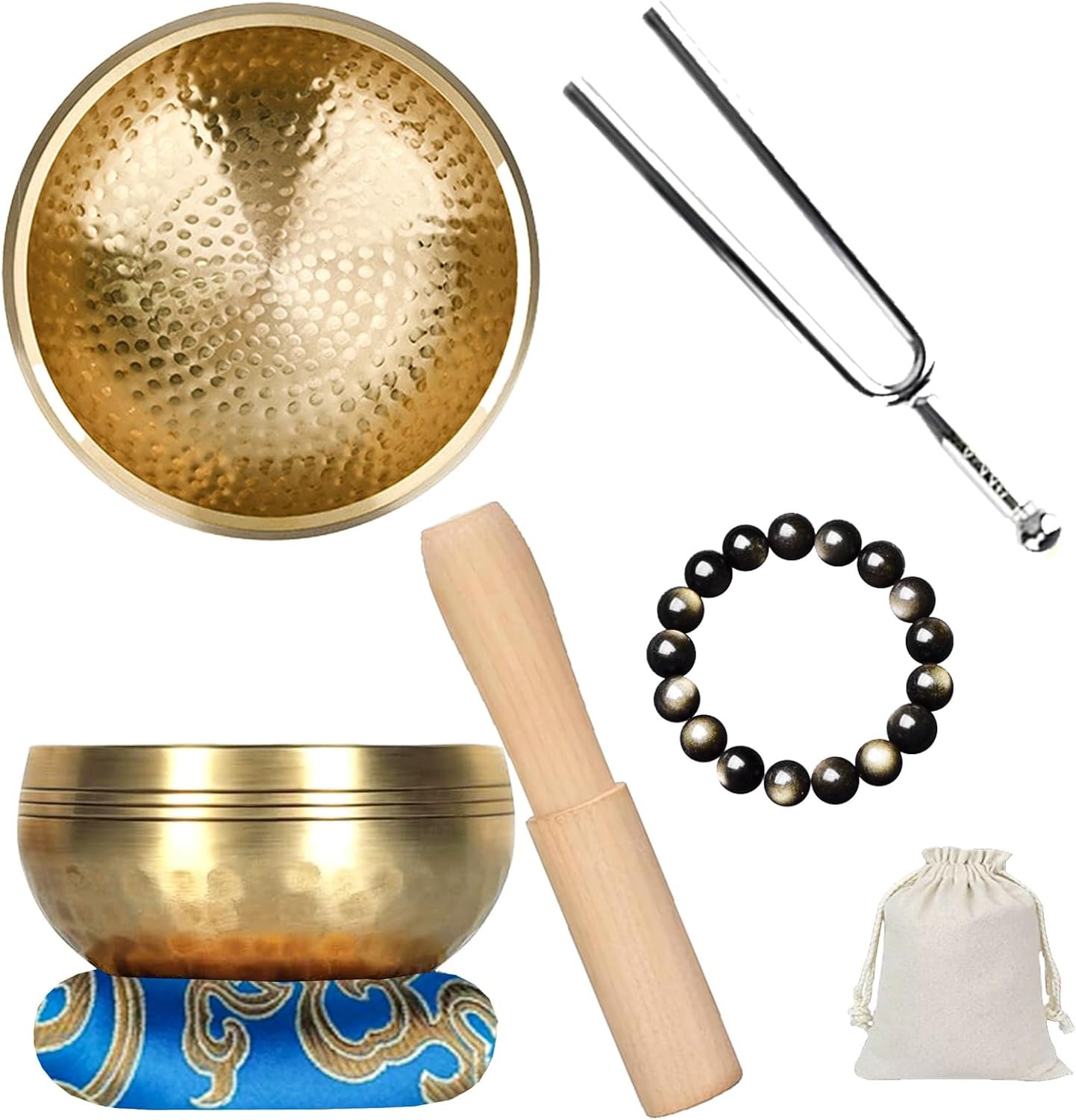 Tibetan Singing Bowls Set, Singing Bowls, Meditation Sound Bowl– Complete Meditation Bowl Kit with Cushion, Mallet & Guide – Perfect Tibetan Bell for Yoga, Relaxation, & Sound Healing