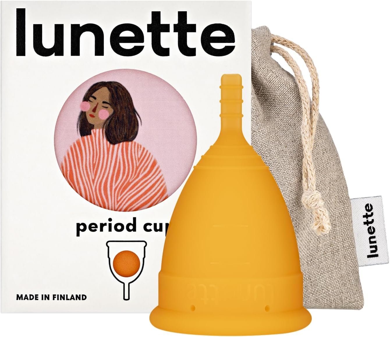 Lunette Menstrual Cup – Reusable Period Cup – BPA-Free Medical-Grade Silicone – Up to 12-Hours Comfort – Tampon Alternative Reusable for 10 Years – Made in Finland – Size 2 Orange