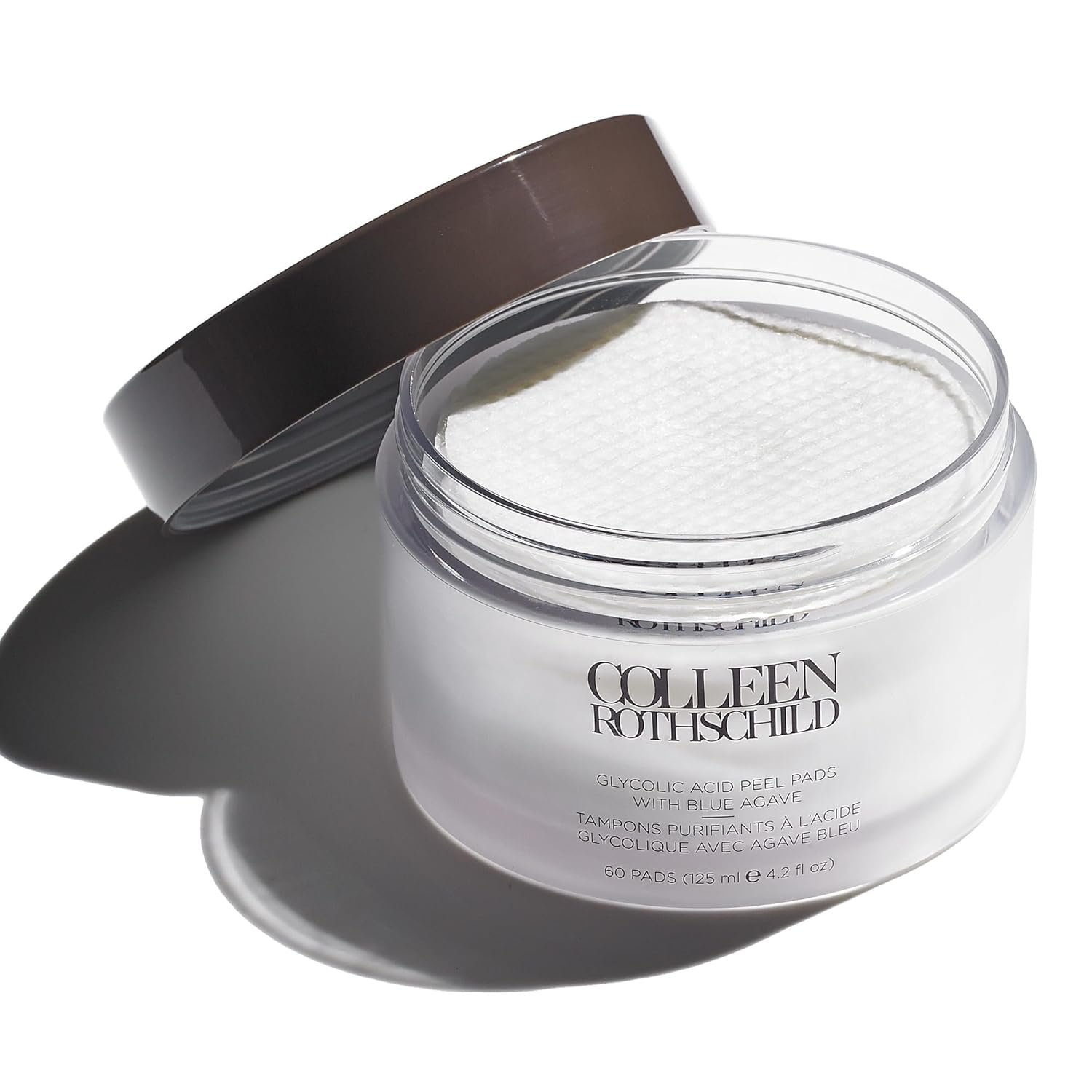 COLLEEN ROTHSCHILD Glycolic Acid Peel Pads with Blue Agave | Gentle Spa-Strength Treatment | Resurface, Brighten, Smooth & Exfoliate Skin | 60 Pads (4.2 fl oz)