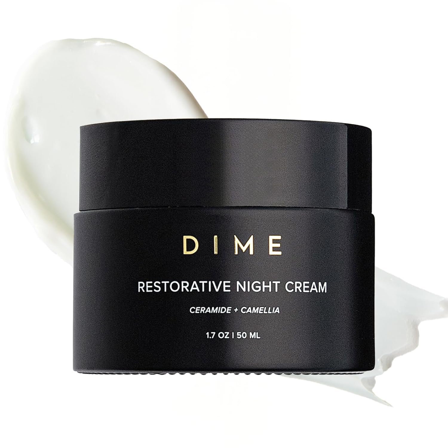 DIME Beauty Restorative Night Cream – Anti-Aging Face Moisturizer with Ceramides, Peptides, Sea Buckthorn and Squalane, Hydrating for Fine Lines and Wrinkles, Vegan, Cruelty-Free, 1.7 oz / 50 ml