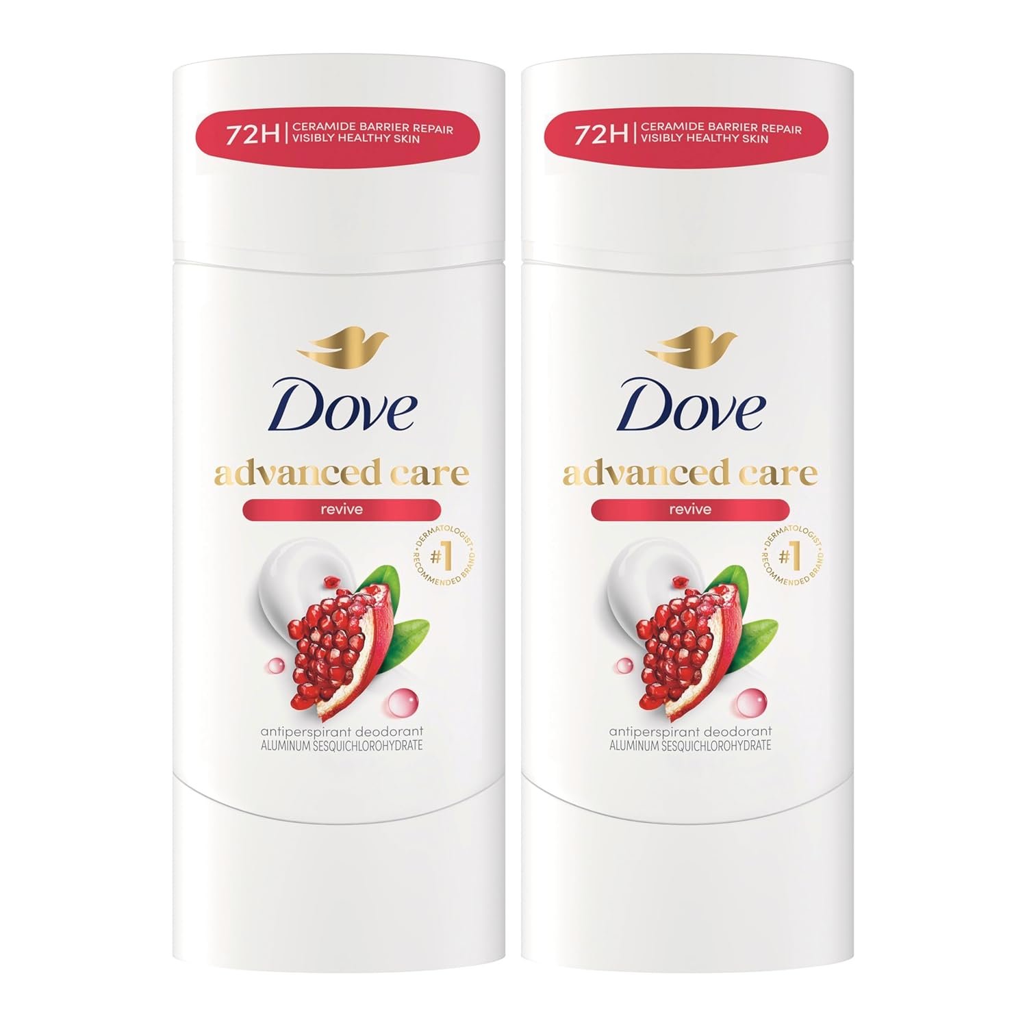 Dove Advanced Care Antiperspirant Deodorant for Women Twin Pack Revive 72 hour sweat and odor protection 2.6 oz (Packaging May Vary)