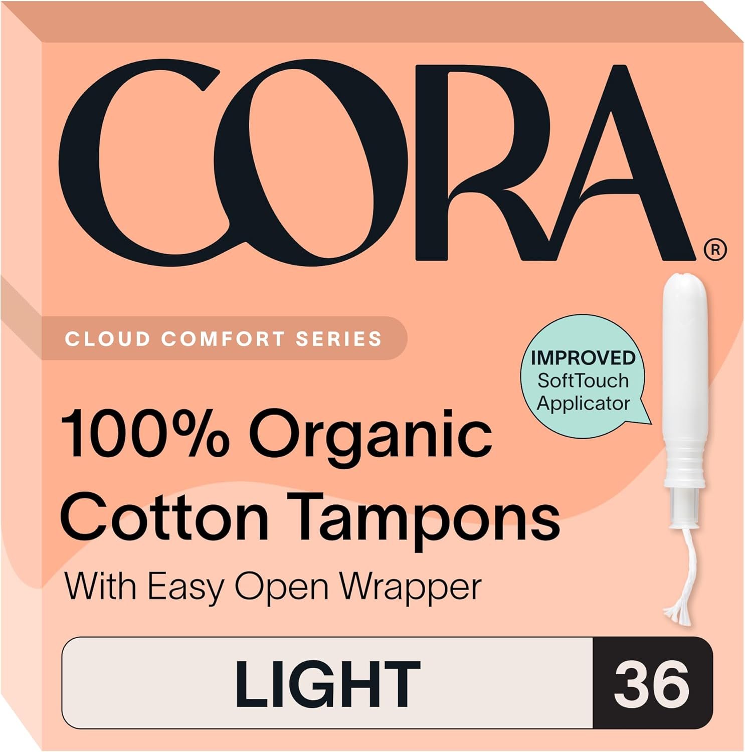 Cora Organic Cotton Tampons (36 Light Tampons)