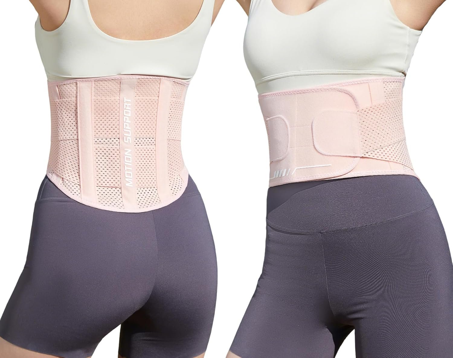 Lightweight Back Brace for Lower Back Pain Women Men, Lumbar Support Waist Support Brace for Women Lower Back Pain Relief Products, Hip Belt Waist Belt Sciatic Nerve Brace for Women Men (Pink, Medium)
