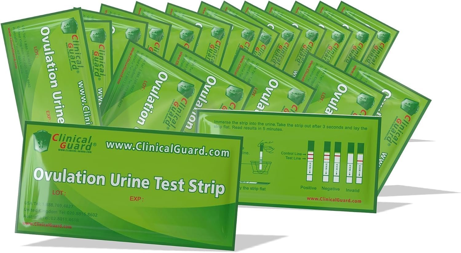 Clinical Guard Ovulation Test Strips Pack of 20 – Accurate Measurement Within 5 min – Ovulation Tests Cost-Effective Fertility Test for Women