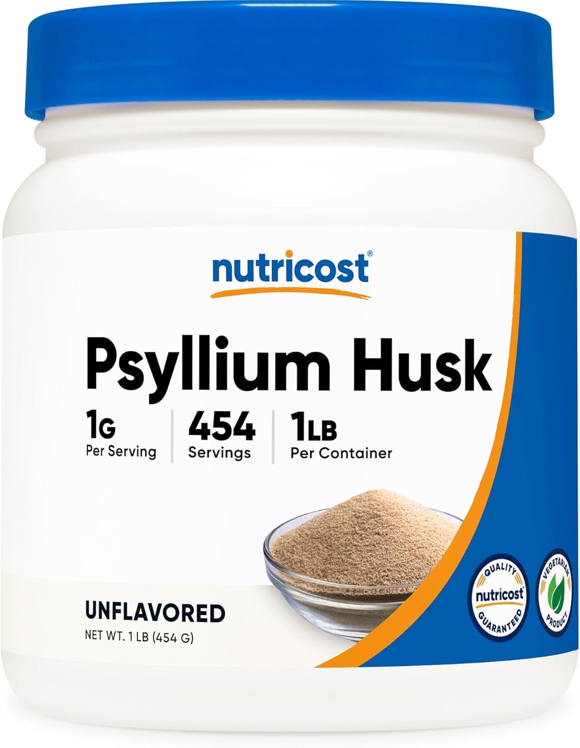 Nutricost Psyllium Husk Ground Powder (1lbs) – Gluten Free and Non-GMO