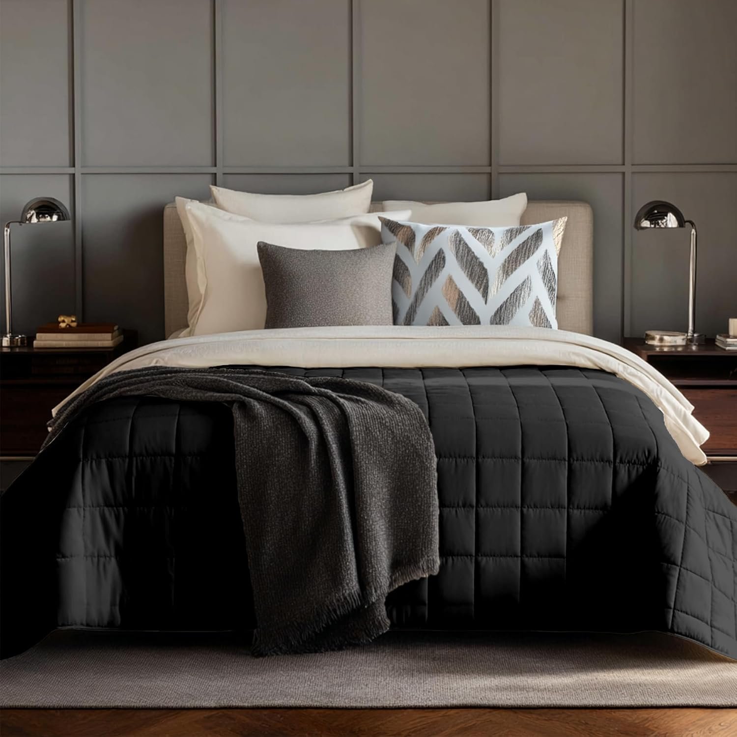 HomeSmart 50lbs Weighted Blanket Queen Size – Heavy Pressure, Ultra Soft Hypoallergenic Fabric – The Heaviest Weighted Blanket, 88×88, Grey