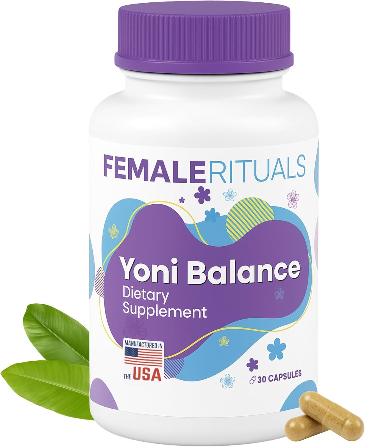Yoni Balance Vaginal Pills – 30 Count | Natural Vaginal Rejuvenation & Moisturizer for Dryness | Kacip Fatimah Formula – No Gel or Cream Required