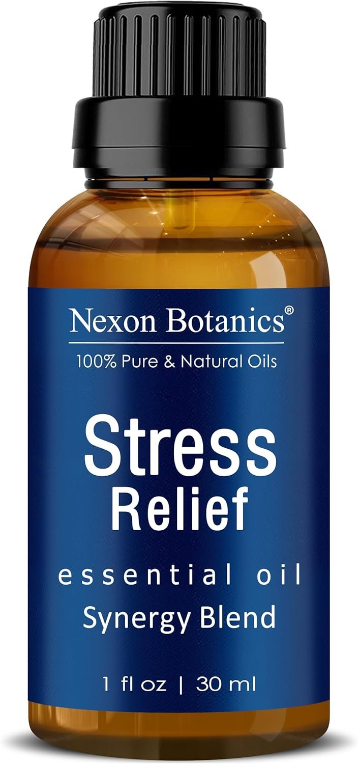Stress Relief Essential Oil Blend 30 ml – Stress Relief & Calm Essential Oil for Diffusers & Aromatherapy – Promotes Relaxation & Rest – Nexon Botanics