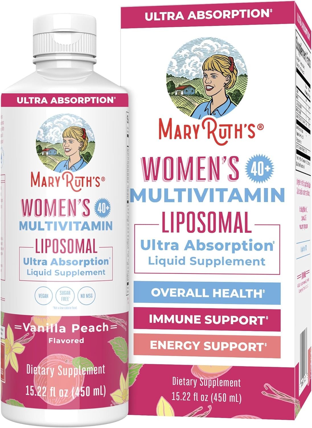 MARYRUTH’S Multivitamin Liposomal for Women 40+ | Womens Multivitamin Liposomal | Immune Support Supplement | Menopause Support| Methylated Multivitamin | Vegan | Sugar Free | Non-GMO | 15.22 Fl Oz