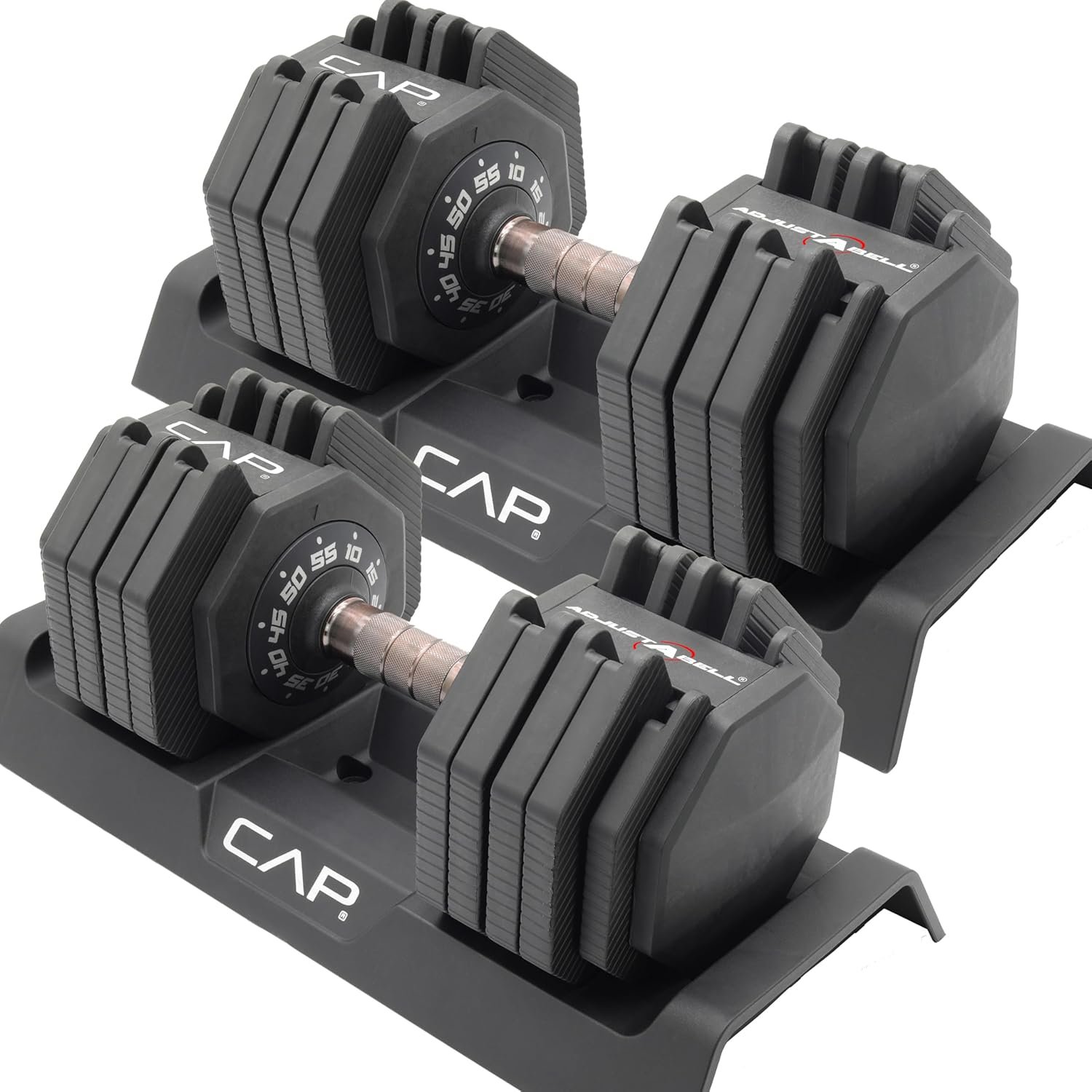 CAP ADJUSTABELL Adjustable Dumbbell Weights – Singles & Pairs | 12.5 lb, 25 lb & 55 lb | Multiple Handle Options