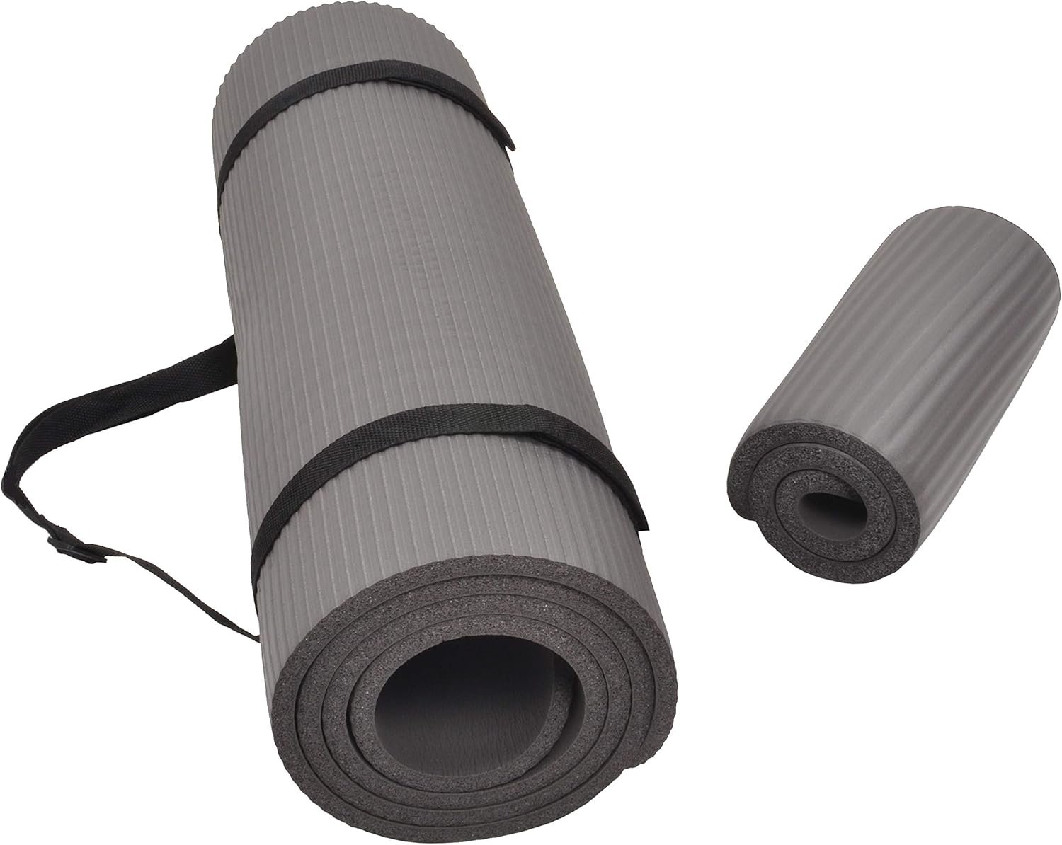 Fitvids All Purpose 1/2-Inch Extra Thick High Density Anti-Tear Exercise Yoga Mat and Knee Pad with Carrying Strap, Multiple Colors