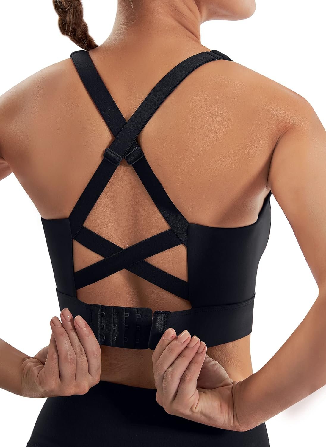 Ewedoos High Support Sports Bras for Women Adjustbale Supportive High Impact Sports Bra Push Up Workout Running Bras