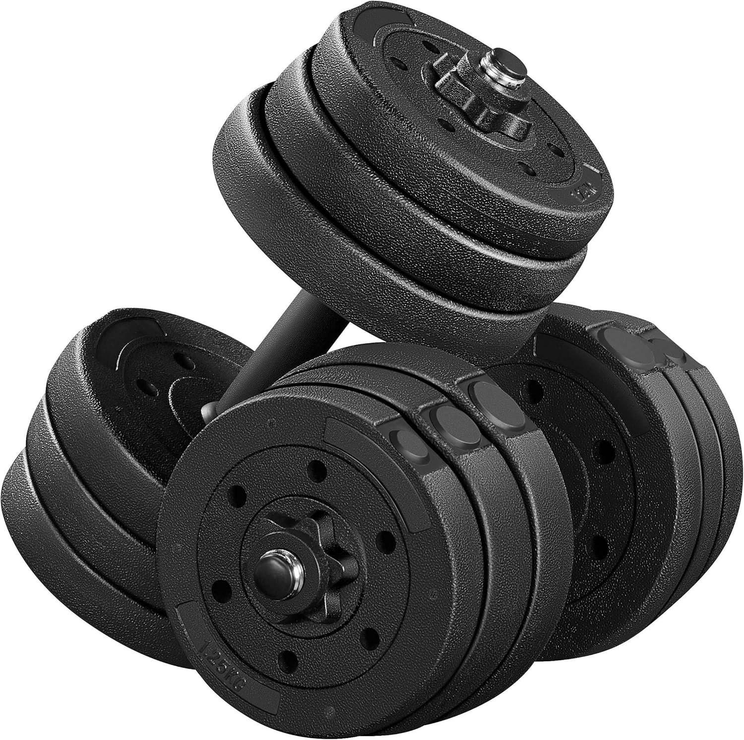 Yaheetech Adjustable Dumbbell Sets Free Weights for Women Men Beginner Dumbbells Changeable Home Gym Apartment Exercise & Fitness Equipment Black